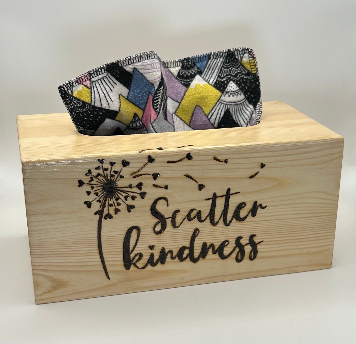 Scatter Kindness Wooden Tissue Box Cover