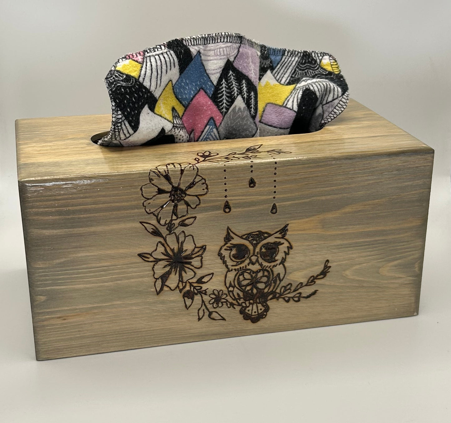 Owl Moon Wooden Tissue Box Cover