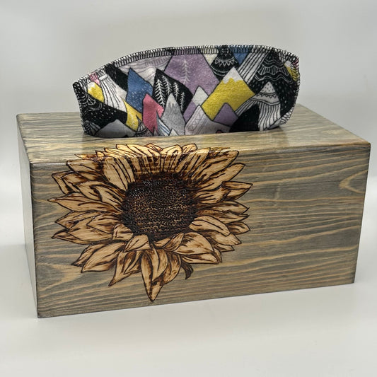 Sunflower Wooden Tissue Box Cover